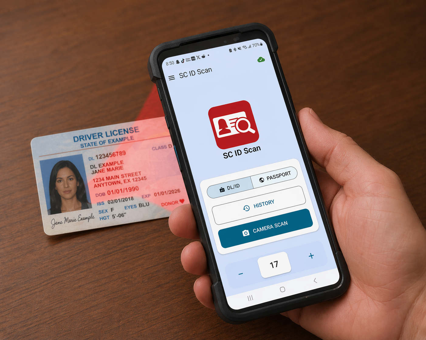 SCIDScan scanning an ID at the door